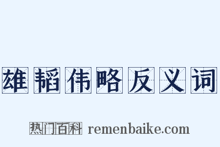 雄韬伟略反义词是什么意思的图片